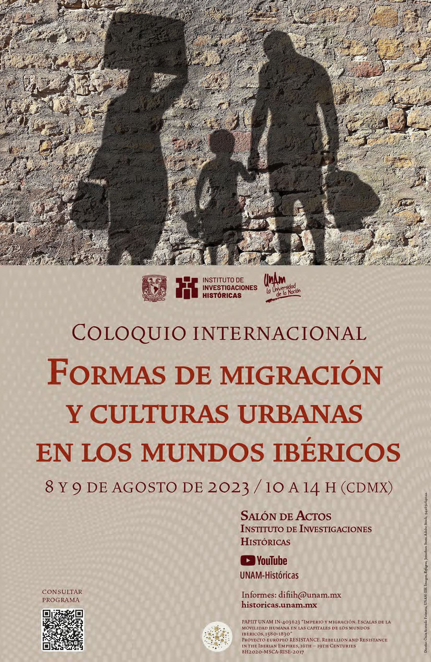 Cartel del Coloquio Internacional "Formas de migración y culturas urbanas en los mundos ibéricos"